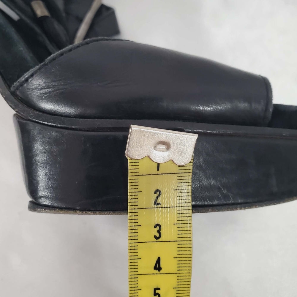 Spaziomoda Black Ankle Strap Heel Sandal Made In Italy 37 - Picture 12 of 16